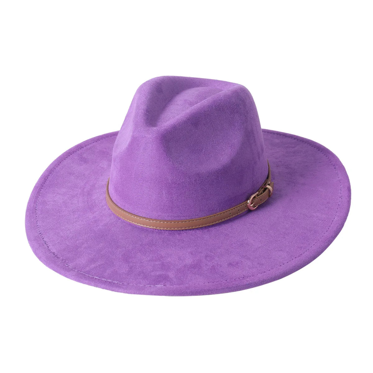 Vegan Suede Fedora Rancher Hats Blank Hats for Burning Multicolor teardrop shaped Top 9.5cm Brim Unisex Jazz Hat Church Hat