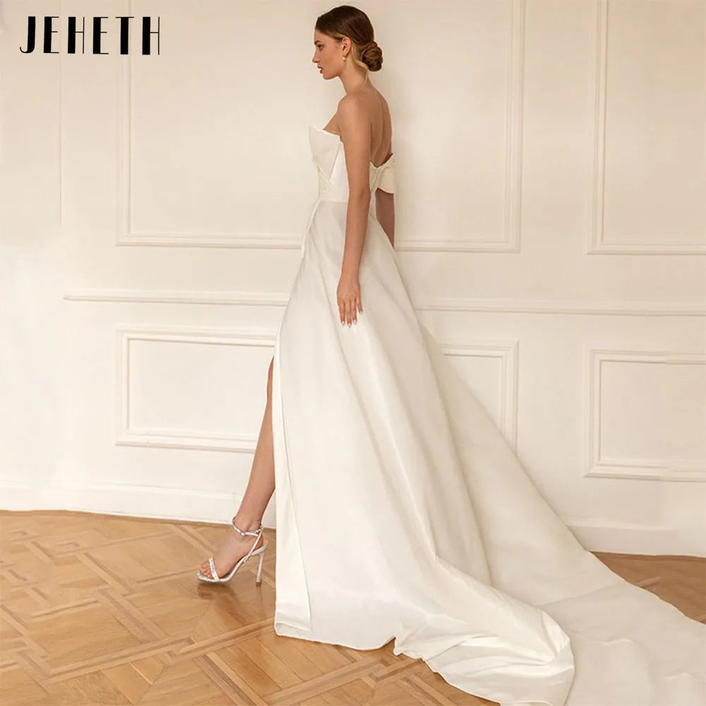 White Bridesmaid Dresses: Wedding Dresses Women One Shoulder Backless Bride Gown