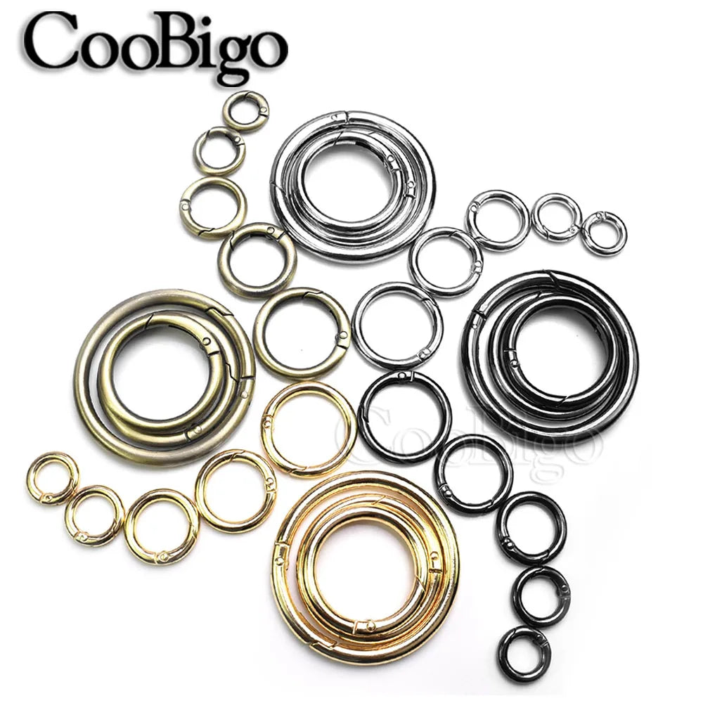 1pcs Metal O Ring Spring Clasp Round Carabiner Keychain Bag Clip Snap Hook Pets Chain Buckles Connector Jewelry DIY Craft Making