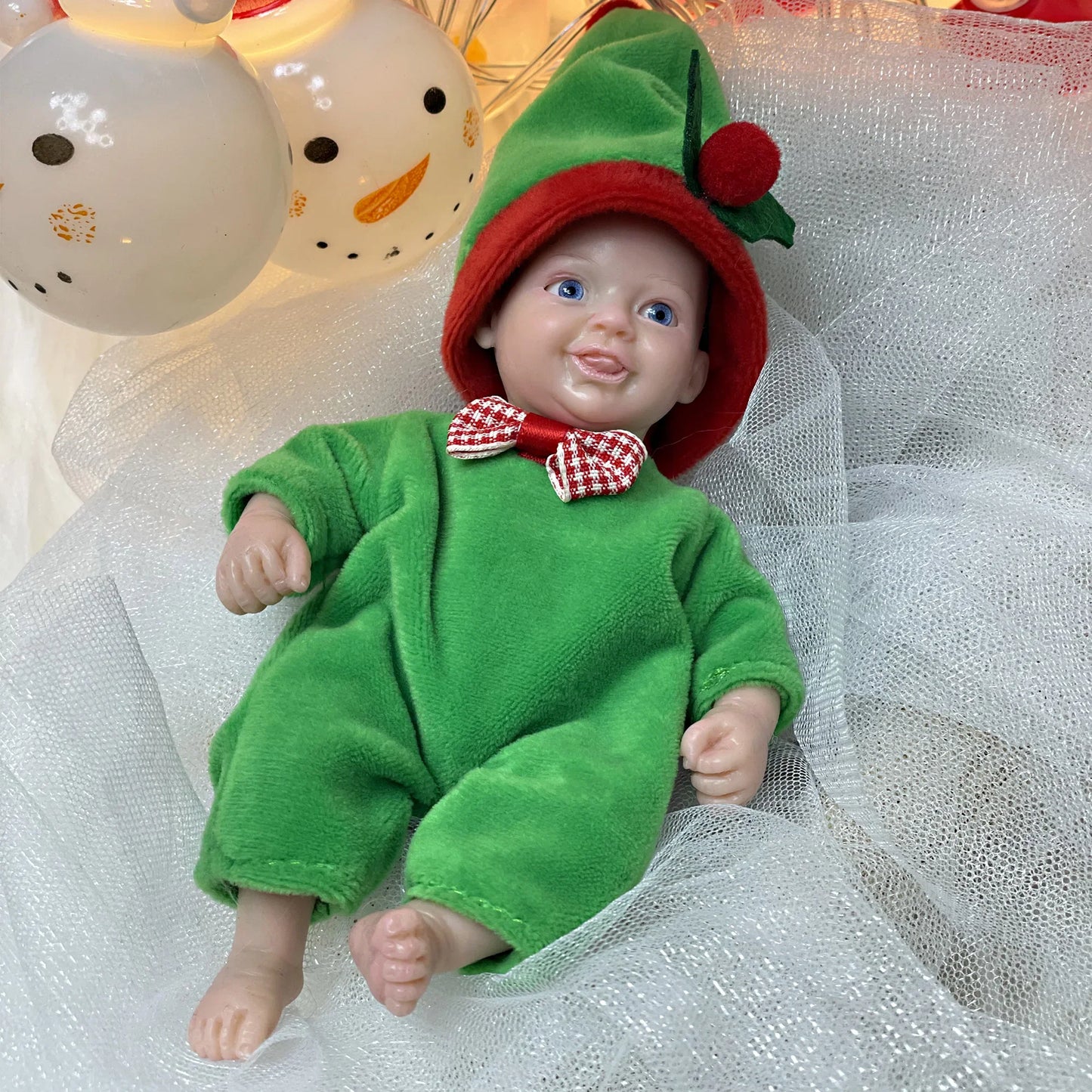 AnjoDoll Lovely 6 Inch Palm Newborn Babies Full Body Silicone Boys Reborn Dolls Bebe Reborn Corpo De Silicone Inteiro