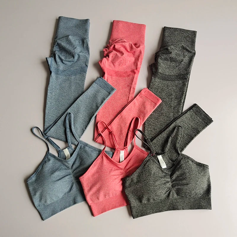 Women's Gym Tracksuit Fitness Yoga Sets Sportswear Workout Bra+High Waist Leggings