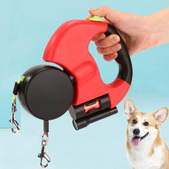 Double Automatic Puppy Dog Leash Retractable Pet Leashes for Small Medium Dogs