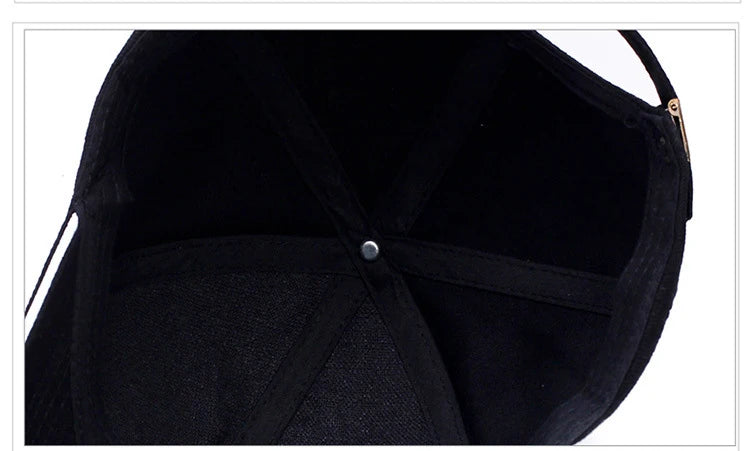 Men Structured Baseball Cap Solid Cotton Snapback Spring Autumn Women Label Stick