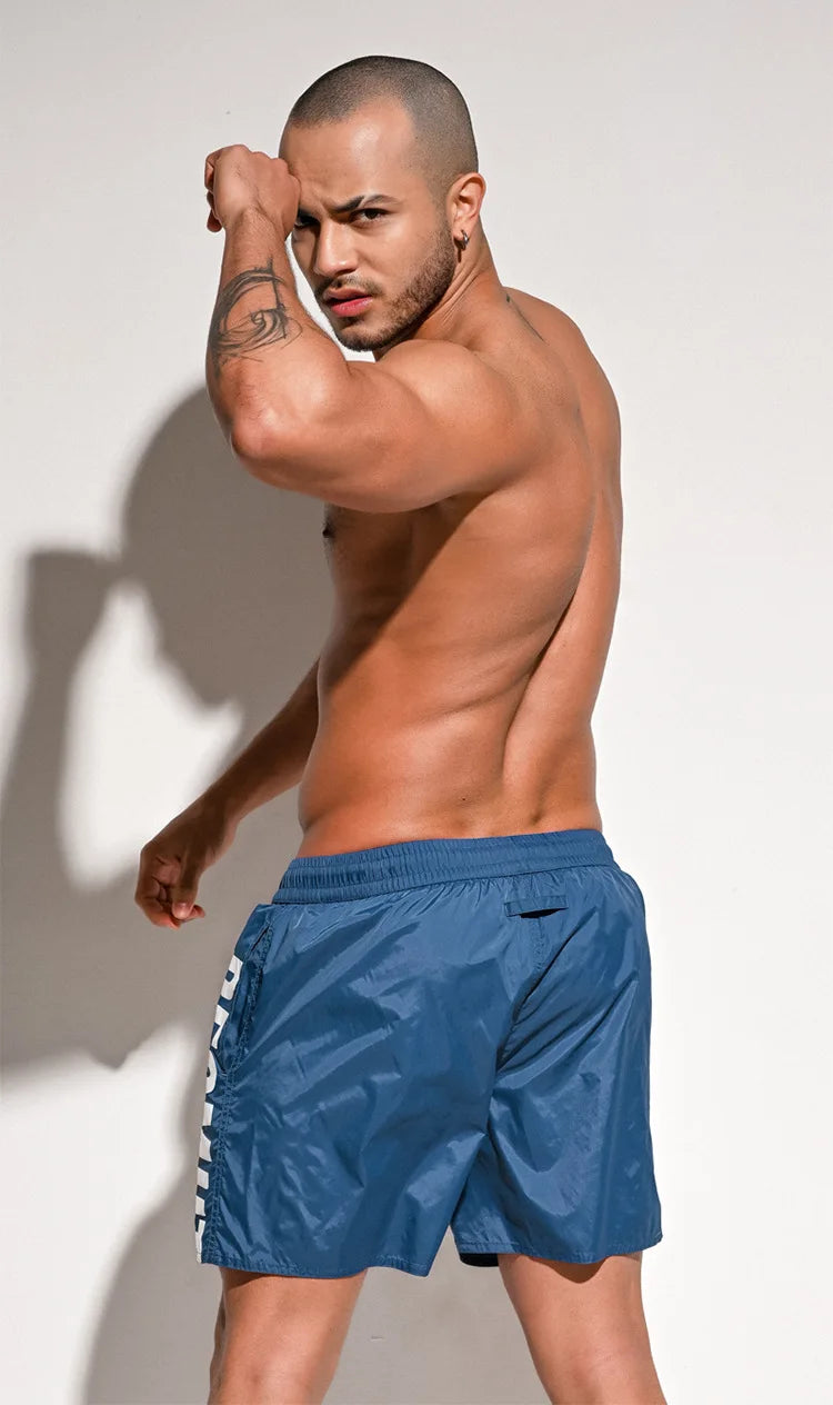 Thin Board Shorts Mens Swimming Shorts Swimwear Beach Surf Boardshort Men Swim Trunk Bath Suit Sport Running Short Liner In