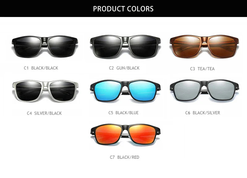 Luxury Aluminum Magnesium Men Polarized Sunglasses High Quality Square Men's Sun Glasses Cool Mirror Blue Driving Glasses
