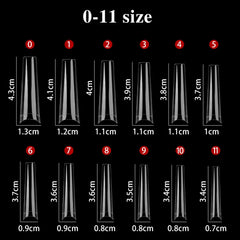 500/600Pcs Long Coffin Fake Nail Professional False Nail Full/Half Cover For Nail Tips Accessories Press On Nails Manicure Tool