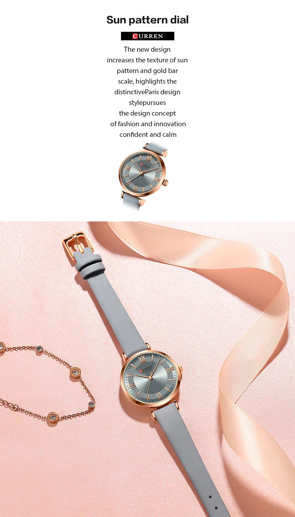 CURREN Luxury Brand New Watches for Women Simple Quartz Leather Clock Female Elegant Wristwatches