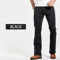 Mens Boot Cut Jeans Slightly Flared Slim Fit Blue Black Trousers Designer