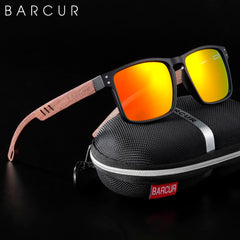 Sunglasses for Men Brand Designer Natural Walnut Wood Sun Glasses