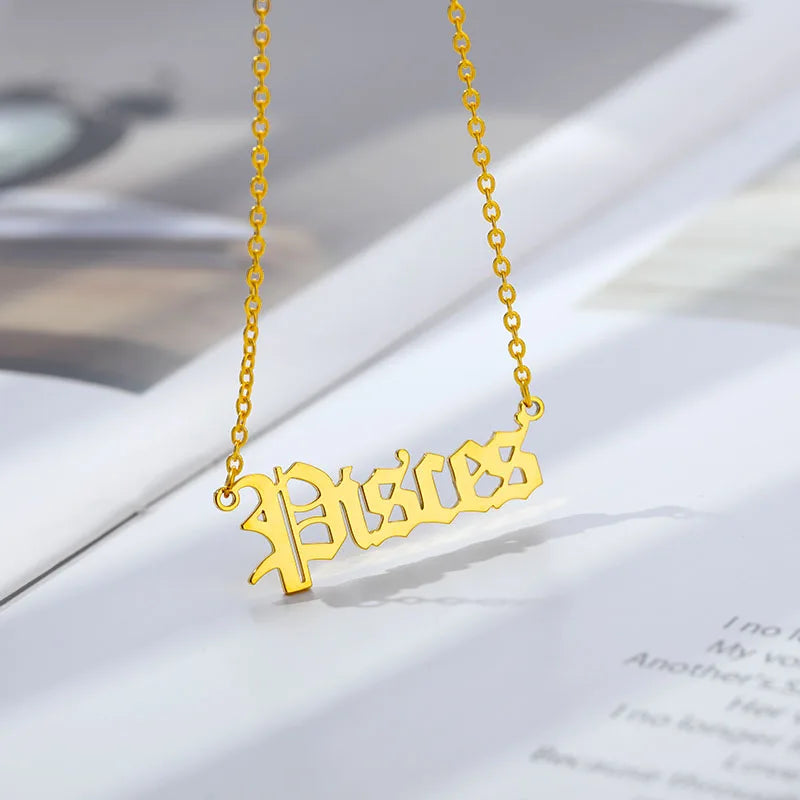 Constellations Necklace For Women Men Virgo Leo Libra Scorpio Sagittarius Capricorn
