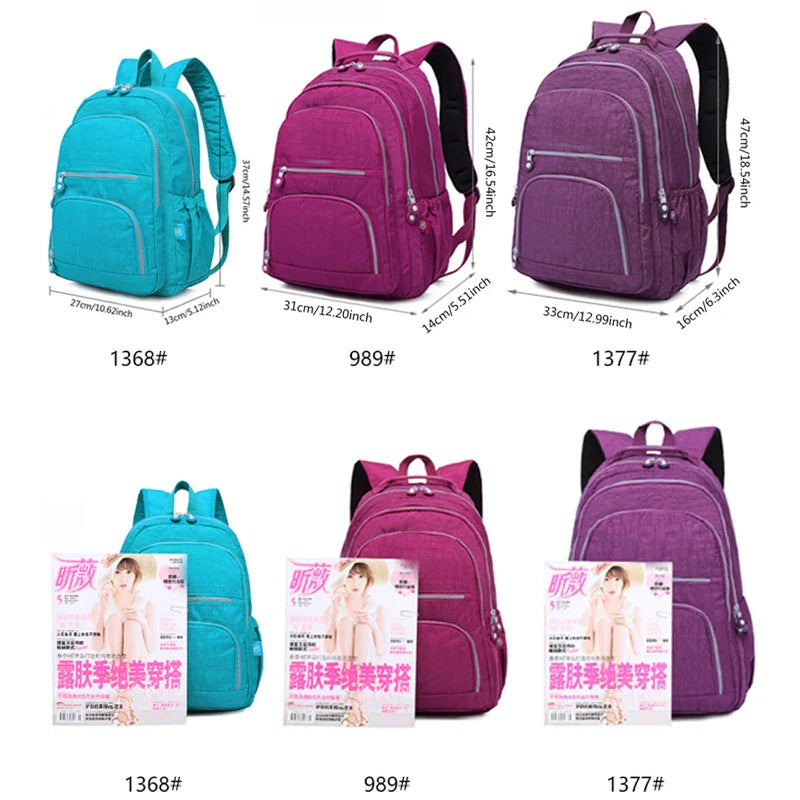 TEGAOTE Aesthetic School Backpacks for Teenagers Girl 2024 Nylon Waterproof Travel BackPack Purse Women Laptop Bagpack Mochila