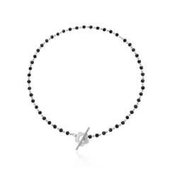 Fashion Luxury Black Crystal Glass Bead Chain Choker Necklace