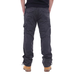 Men Multi-pocket Cargo Pants Zipper Pure Cotton Straight Leg Pants