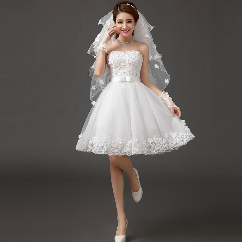 White Bridesmaid Dresses: ivory short knee length lady girl fairy wedding bridal dress