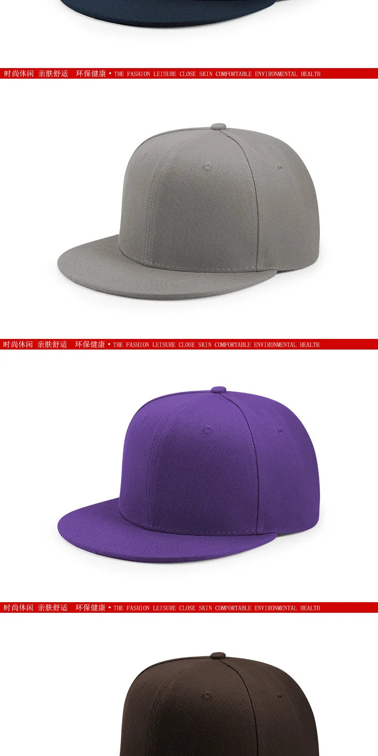 Big Bone Man Plus Size Baseball Caps Adult Flat Peak Hip Hop Fitted Hat Men Women Large Size Snapback Cap size 6 3/4 to size 8