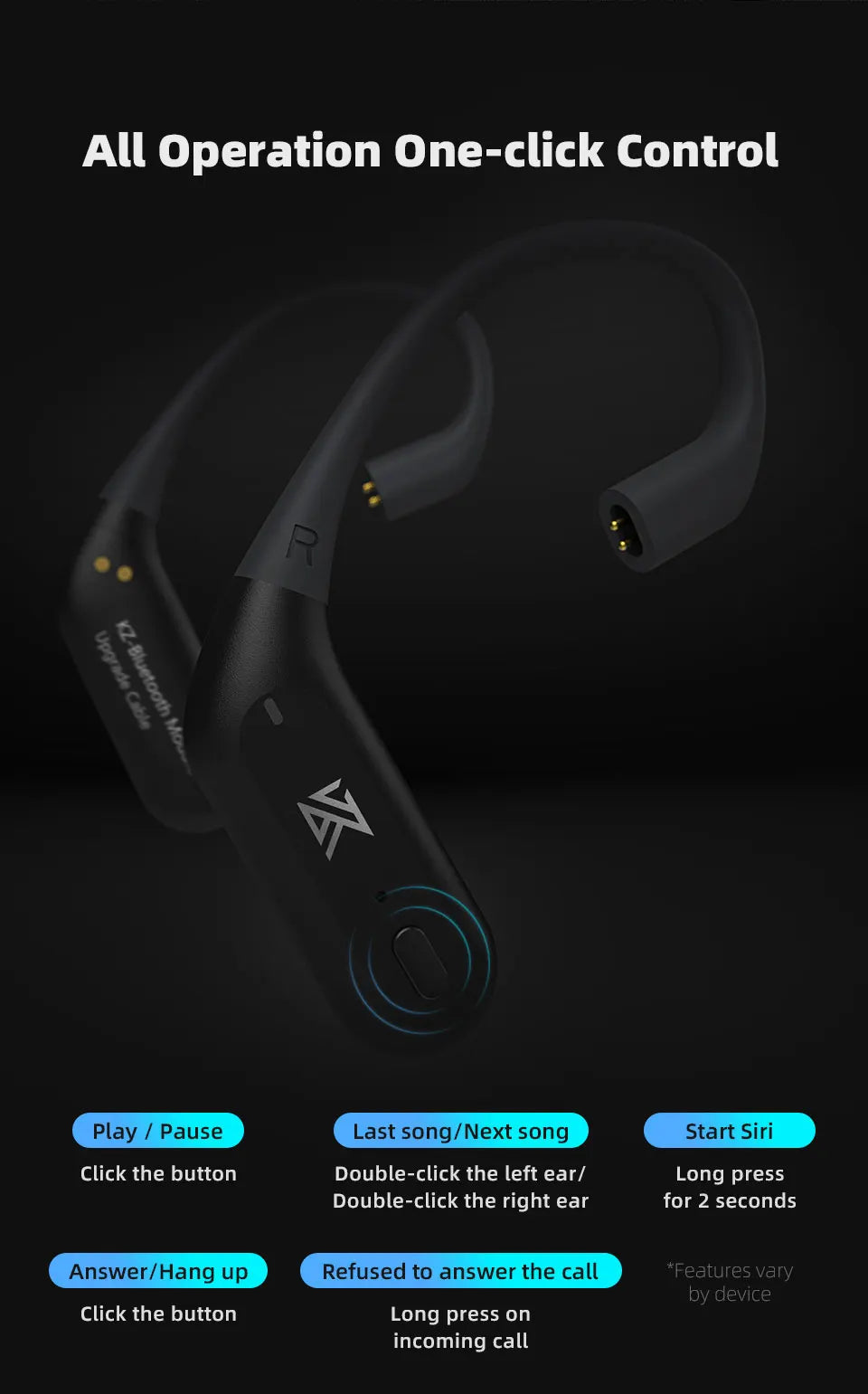 KZ AZ09 PRO Bluetooth 5.2 Cable Upgrade Wireless Ear Hook Earphone Cable With Charging Case For KZ ZAS ZAX ZSX AST ZS10 EDX PRO