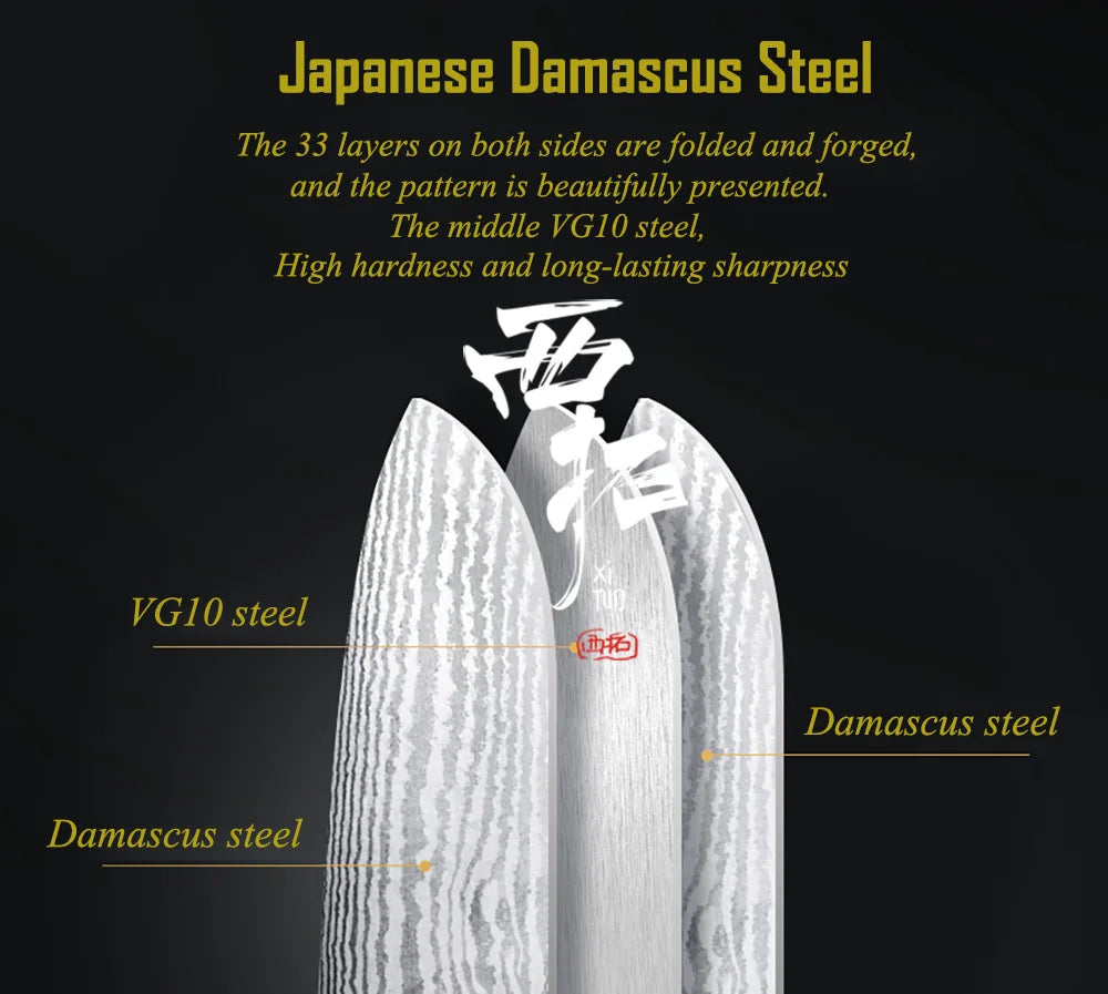 Damascus kitchen Knife 1-9PC 67 layers Japan Damascus steel Chef knife Sharp