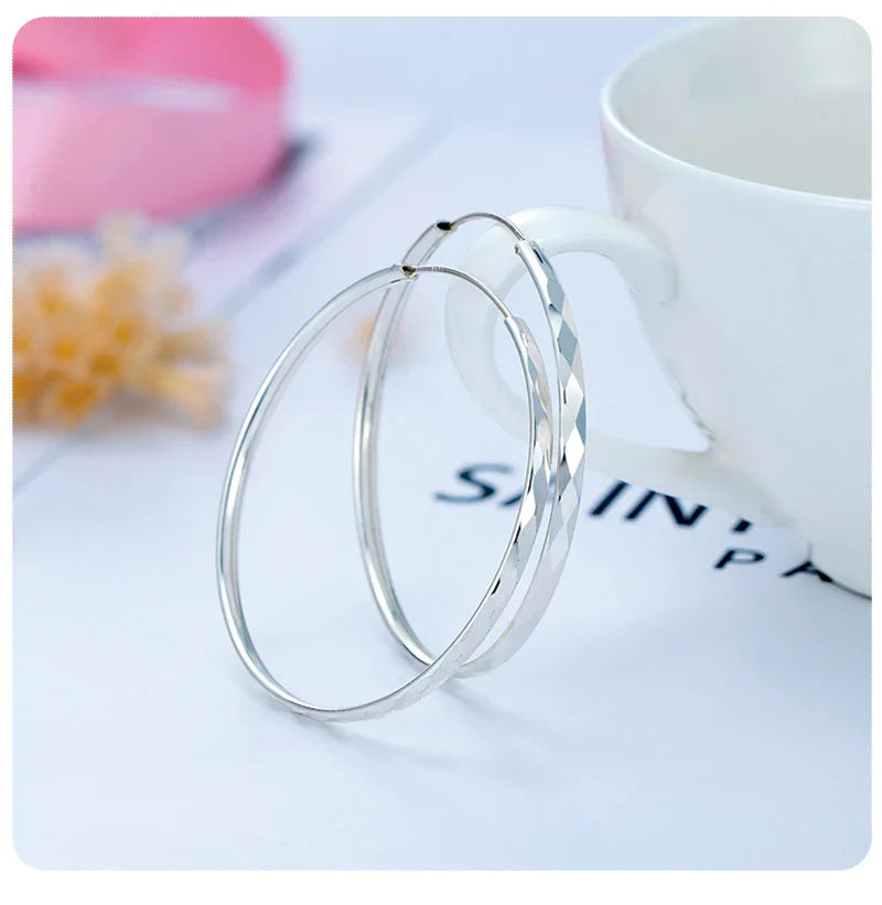 Somilia - Women's Big Hoop Earrings, New Collection 100% 925 Sterling Silver Jewelry Fashion Women18K Golden серьги кольца