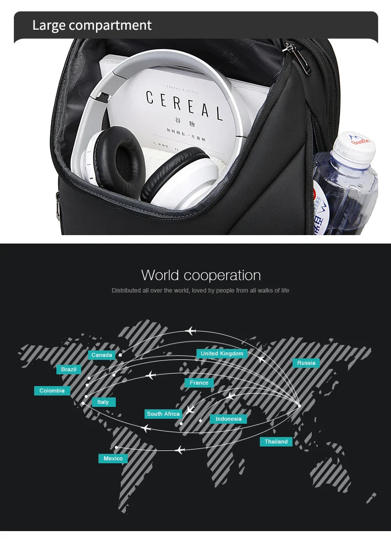 BANGE USB Charging Waterproof Laptop Backpack 17 Computer Bag Travel Business Hiking Backpacks School Back Pack Mochila For Men