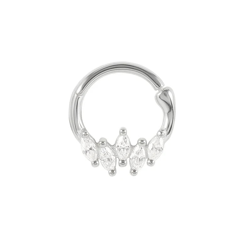 ROXI Multible Crystal Hoop Earrings for Women 2021 925 Sterling Silver Ear Nose Jewelry Earrings Heart Round joyas de plata 925