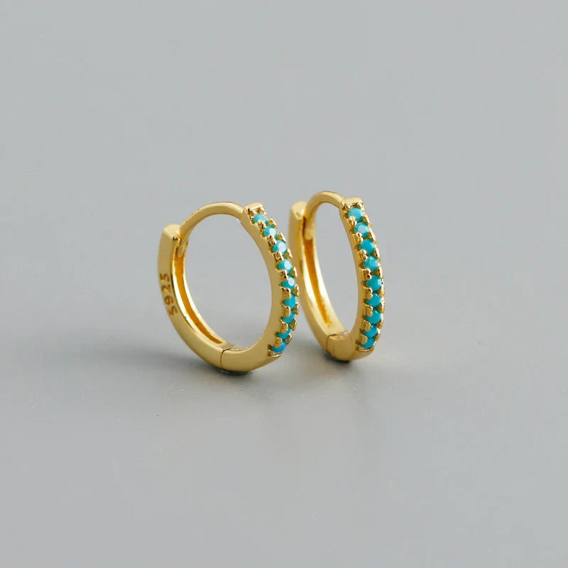 WANTME New Arrival Fashion Korean Blue Zircon Spike Geometric Stud Earrings for Women Real 925 Sterling Silver Gothic Jewelry