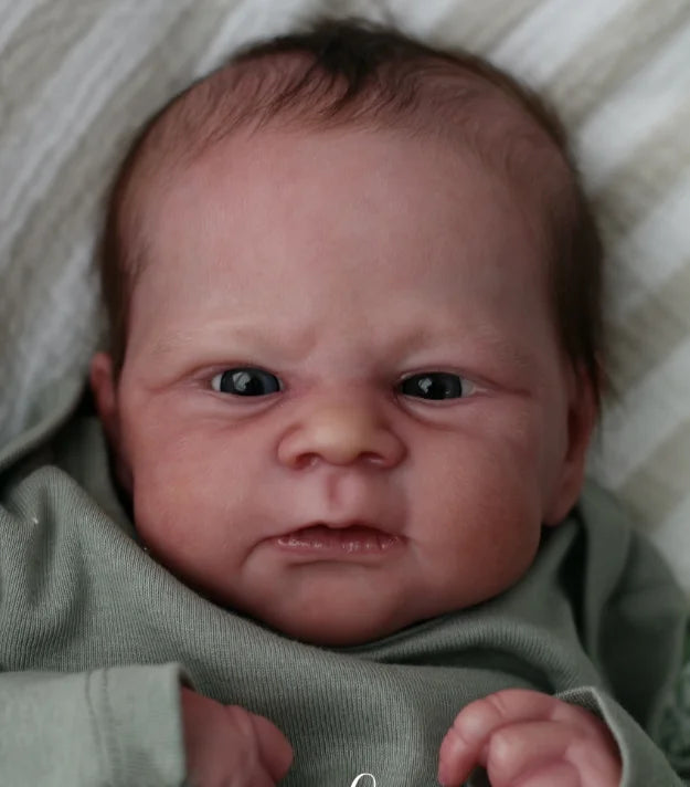 NPK 17inch Reborn Doll Kit Elijah Lifelike Soft Touch Flexible Fresh Color Unfinished Doll Parts with Body and eyes