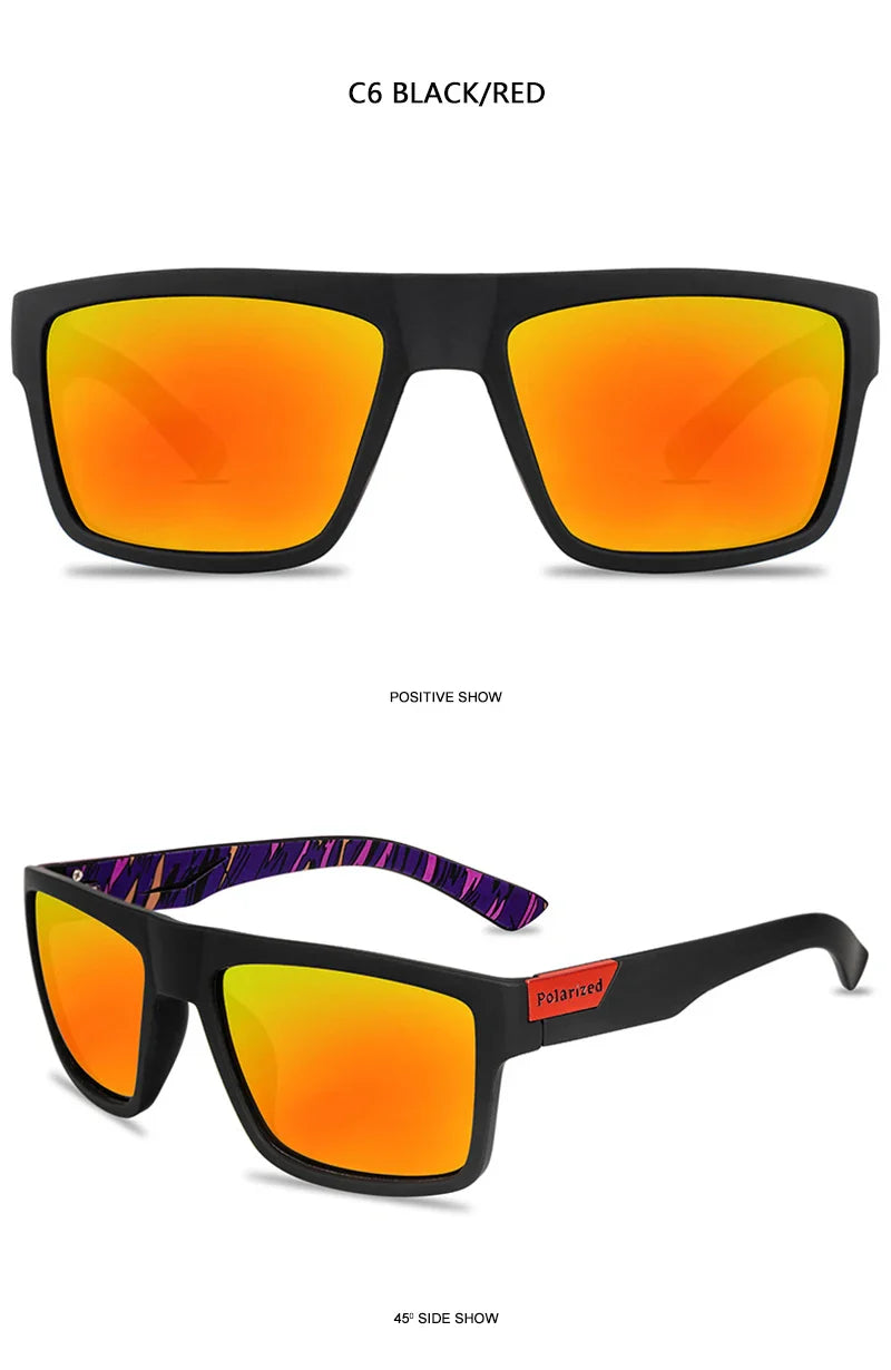 Fashion Black Polarized Sunglasses Men Women Classic Square Male Sun Glasses Stylish Outdoor Driving Fishing Sports Shades UV400
