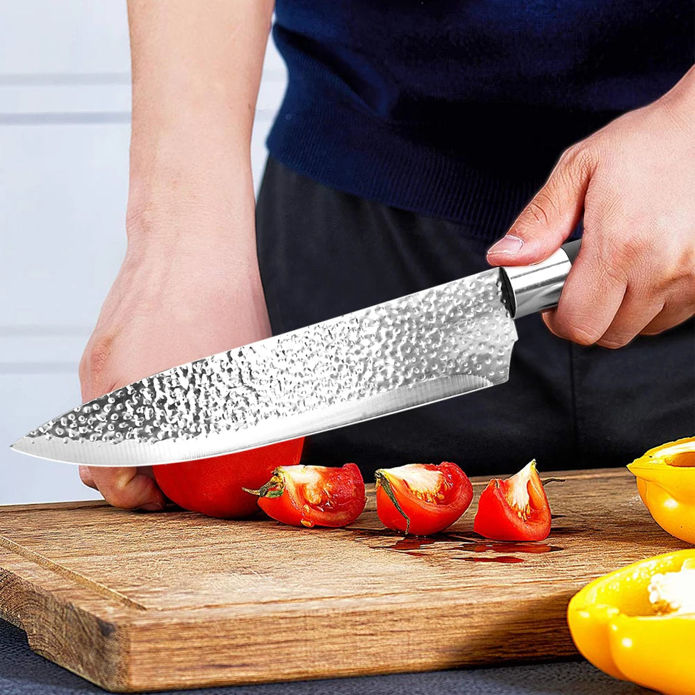 Kitchen Knife Chef Bread Slicer Utility Santoku 7CR17 440C Stainless Steel Non Stick