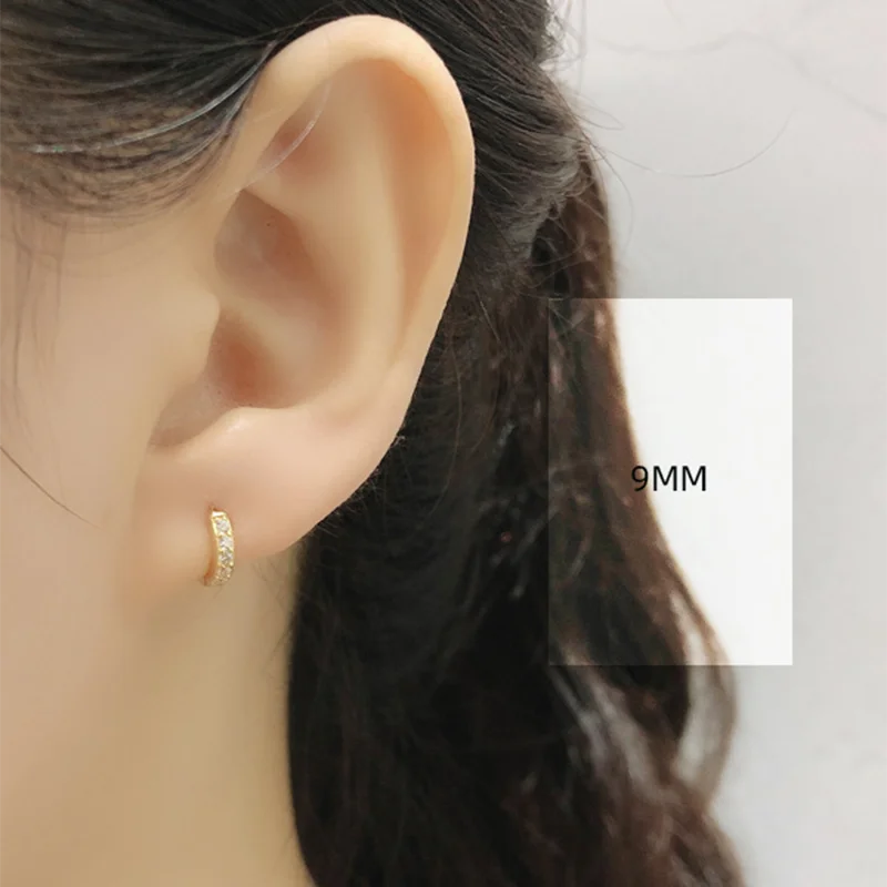 WANTME Real 925 Sterling Silver Gothic Simple White Zircon Hoop Earrings for Women Men Charms Unique Party Couple Jewelry 2021