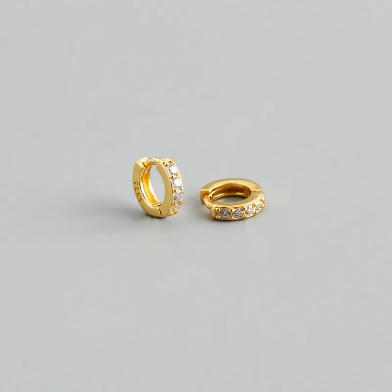 WANTME Real 925 Sterling Silver Gothic Simple White Zircon Hoop Earrings for Women Men Charms Unique Party Couple Jewelry 2021