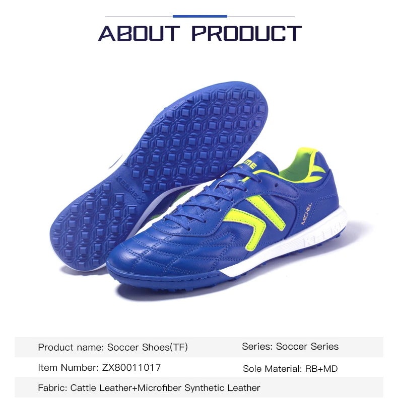 Soccer Shoes TF Football Boots Calf-Skin Cleats  Professional Futsal Original