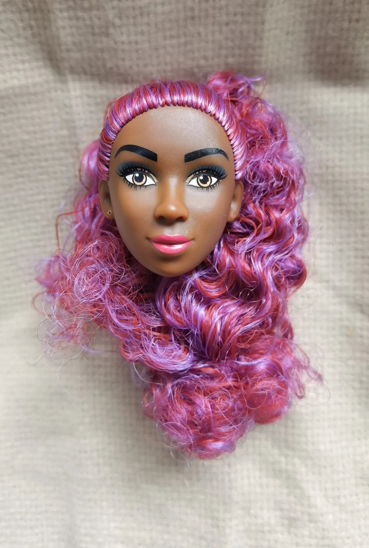 Original Doll Supermodel Star FR Heads DIY Head for 1/6 Doll Accessories Limited Special Curly haired black doll Collection gift