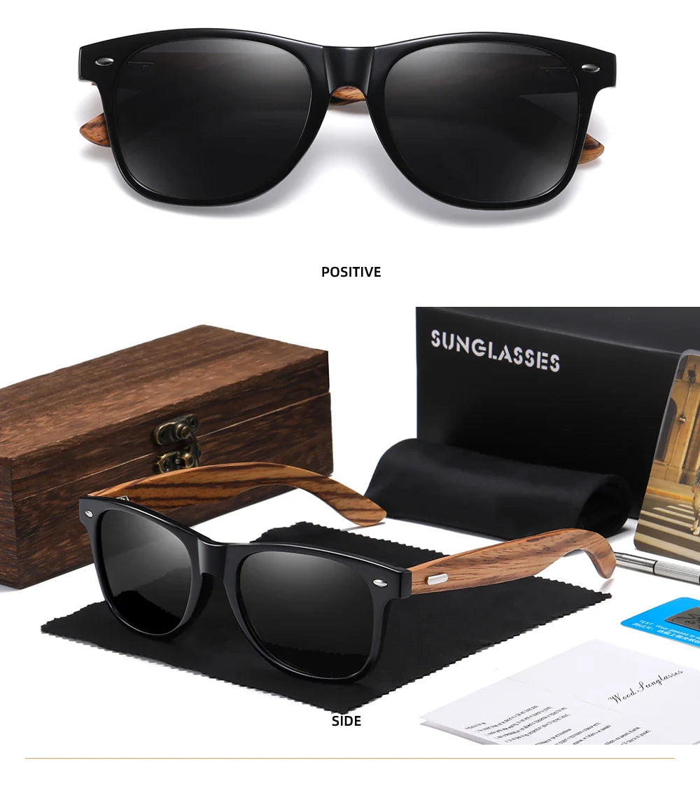 GM Brand 2021 Fashion 100%Handmade Natural Wooden Men Sunglasses Polarized Sun Glasses Women UV400 With Wooden Box