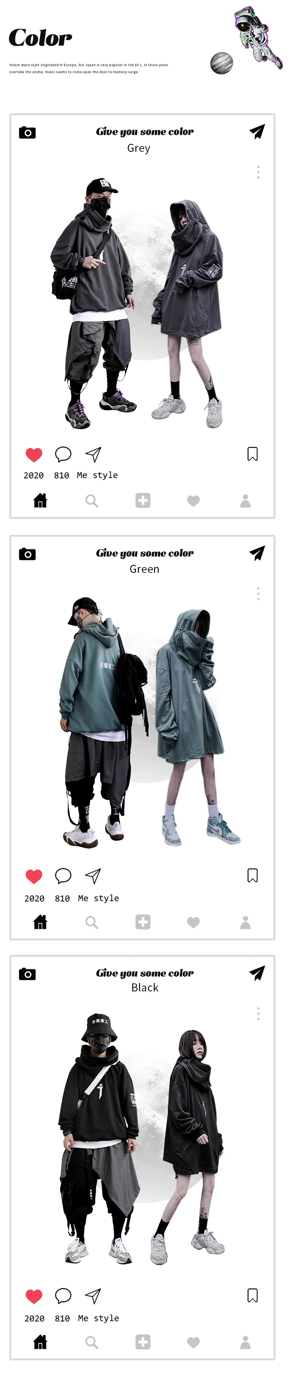 women/Men's clothes Harajuku Sweatshirt hoodie sweater