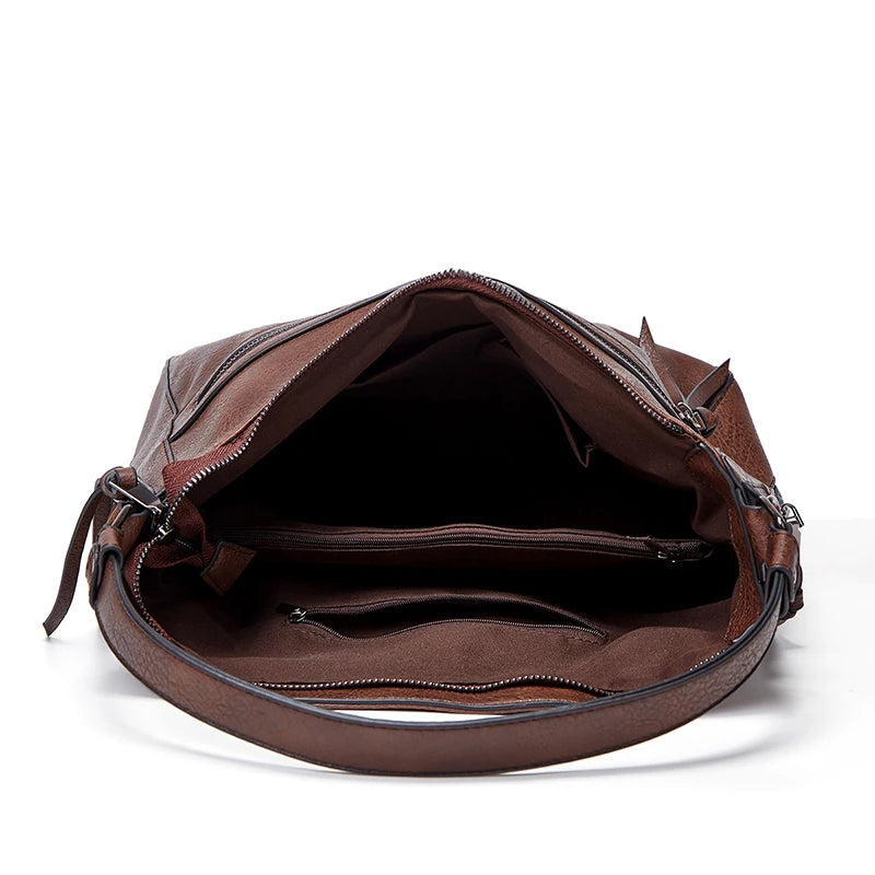 Winter Vintage PU Leather Handbag tassel Women Bag Hand Bag  Fashion