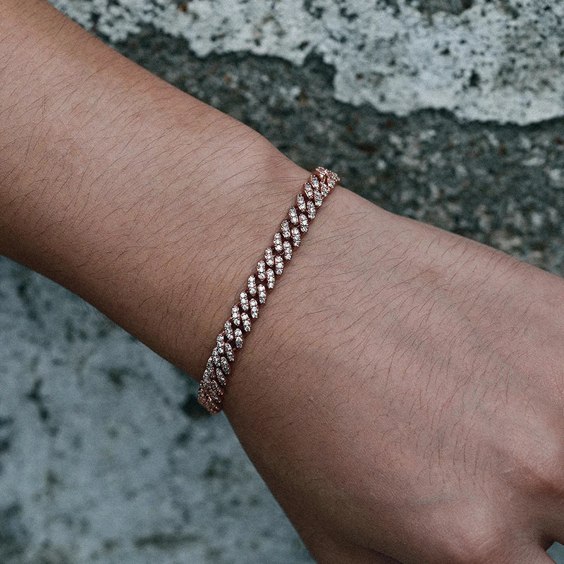 6mm 8mm Miami Cuban Chain Bracelet for Men Women Hip Hop 5A Cubic Zirconia Iced Out Jewelry