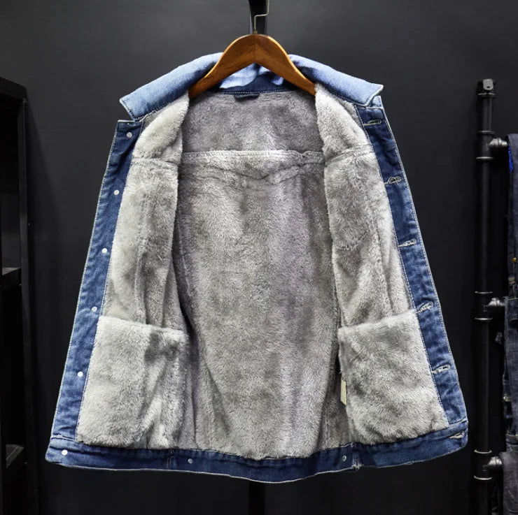 Warm Fleece Denim Jacket Winter Men Jacket Fashion MensJean Jackets