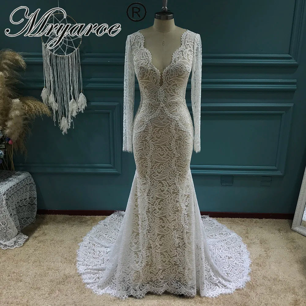 White Bridesmaid Dresses: Mermaid Wedding Dress Flexible Boho Bridal Gowns
