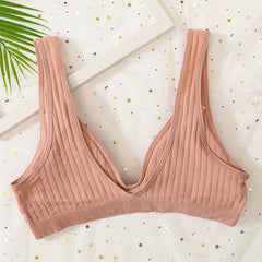 Seamless Underwear Set Women Sport Lingerie Set Wireless Deep V Bra