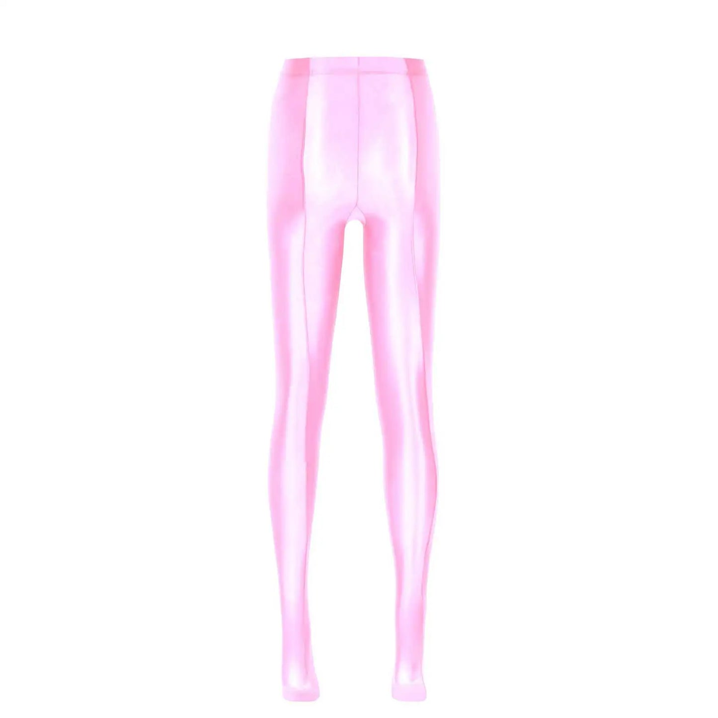 Women Glossy Solid Color Pantyhose High Waist Tights Stockings Footed Leggings