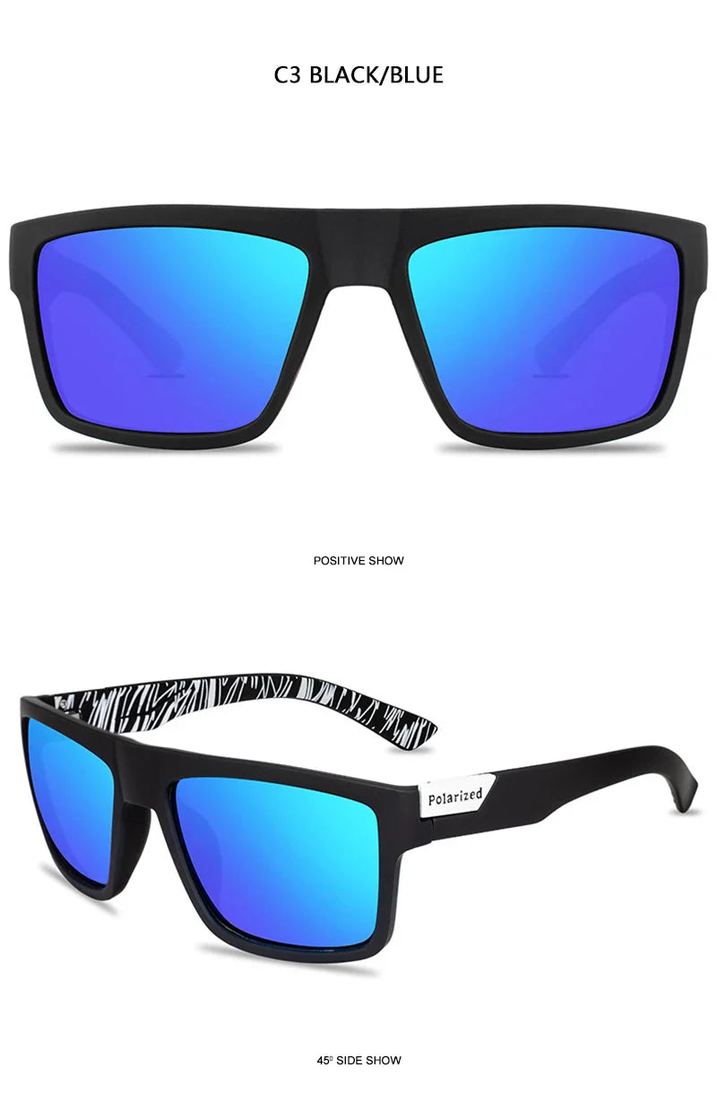 Fashion Black Polarized Sunglasses Men Women Classic Square Male Sun Glasses Stylish Outdoor Driving Fishing Sports Shades UV400