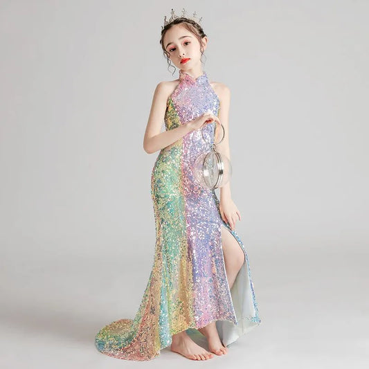 Girls Evening Dress for Kids Elegant Gowns Teen Birthday Party Dresses Children Mermaid