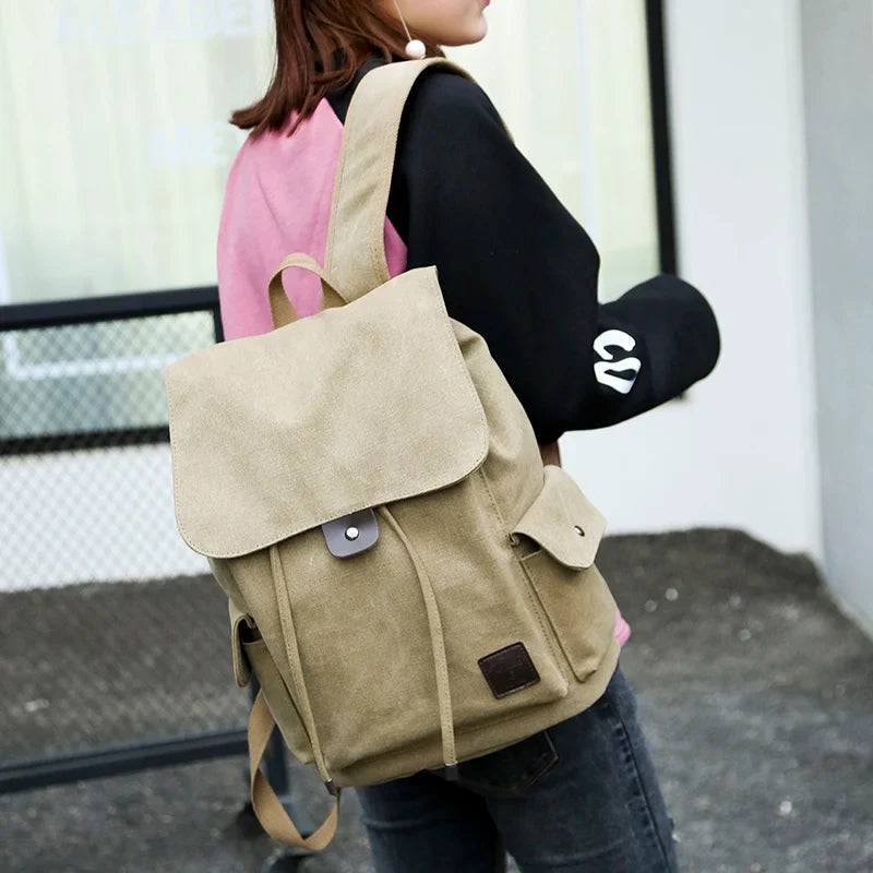 New High Quality Canvas Men Backpack Large Shoulder School Bag Rucksack For Boys Travel Fashion Camping Bags Fashion Simple Bags