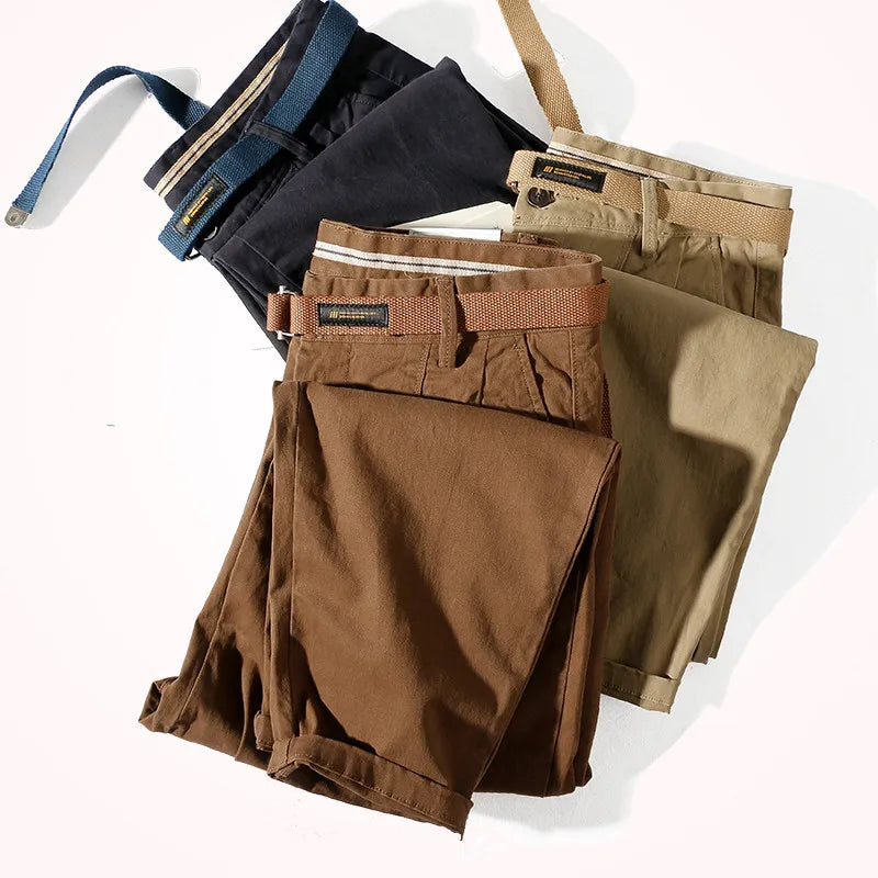 Retro Loose Casual Pencil Pants Men's Fashionable Washed Old Khaki
