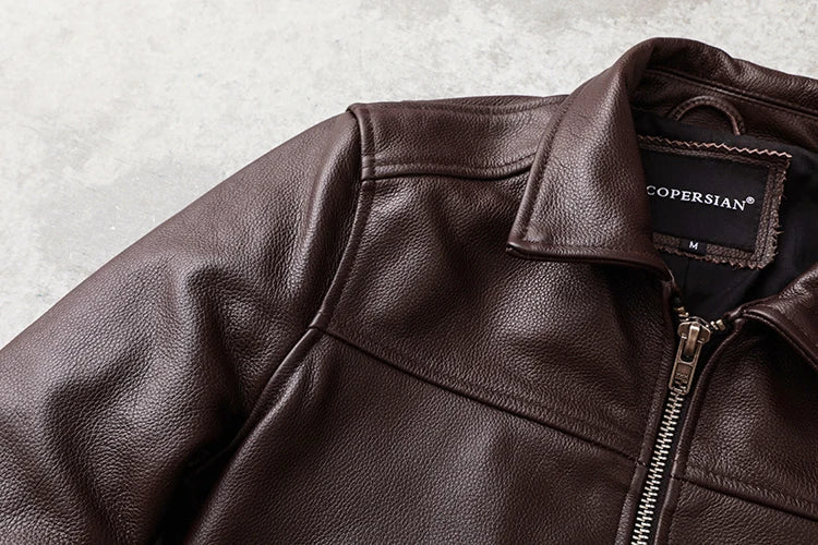 Men's Real Cowhide jackets Genuine Leather Jacket Men Clothing