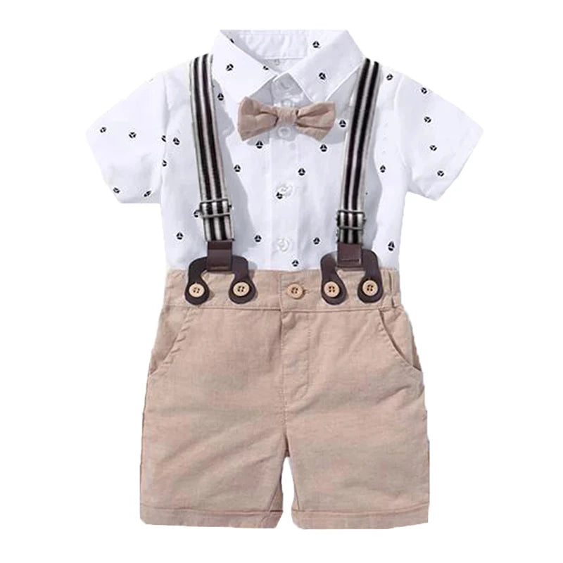 Baby Boy Clothing Suit Newborn Handsome Romper Bow Set Birthday Festival Gift Jumpsuit Hat Toddler Boys Wedding Outfit Dress