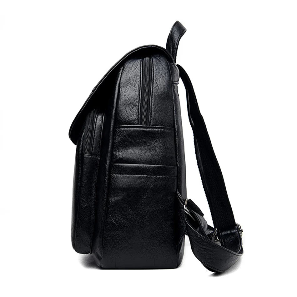 Genuine Women Leather Backpack Fashion Female Shoulder Bag Sac a Dos Ladies Bagpack Mochilas School Bags For Teenage Girls 2024