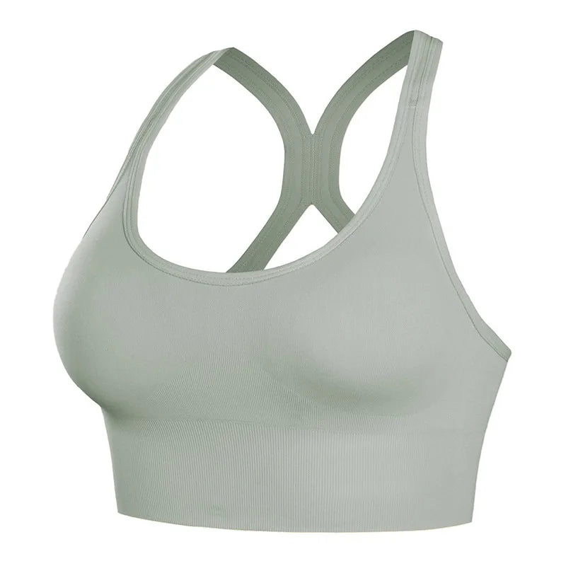 Shockproof Quick Dry Sports Bra Women Padded Gather Yoga Bra Push Up Gym