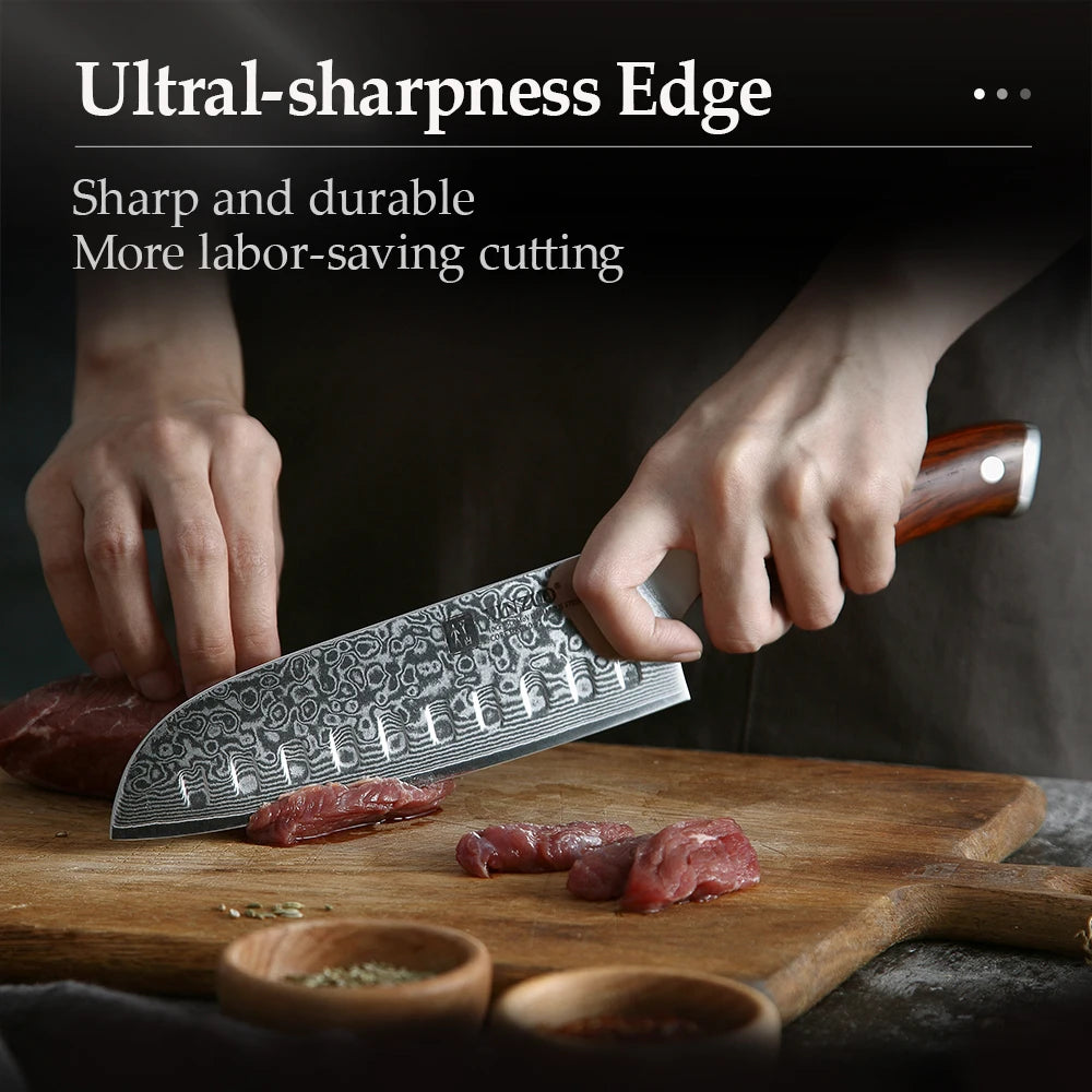 1PCS or 3PCS Kitchen Knife Sets Japanese Forged Damascus Steel Chef