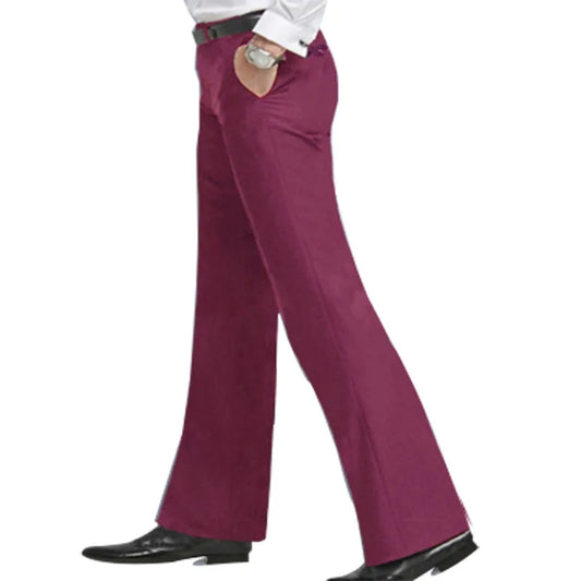 Men's Flared Trousers Formal Pants Bell Bottom Pant Dance White Suit Pants